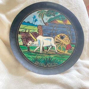 Metal Bangladesh Wall Plate Decor Round